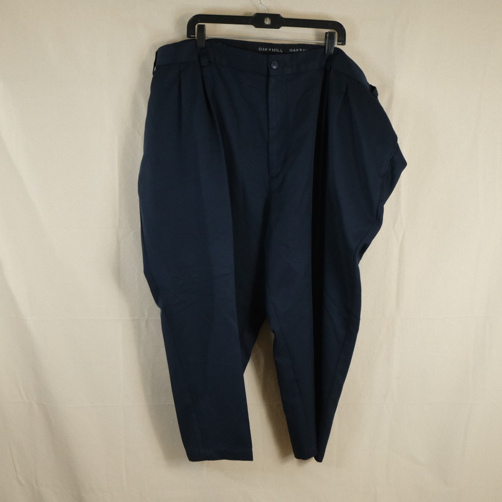 Oak Hill 60x23 Dress Pants Navy Blue Pleated Formal Polyester Big & Tall Mens
